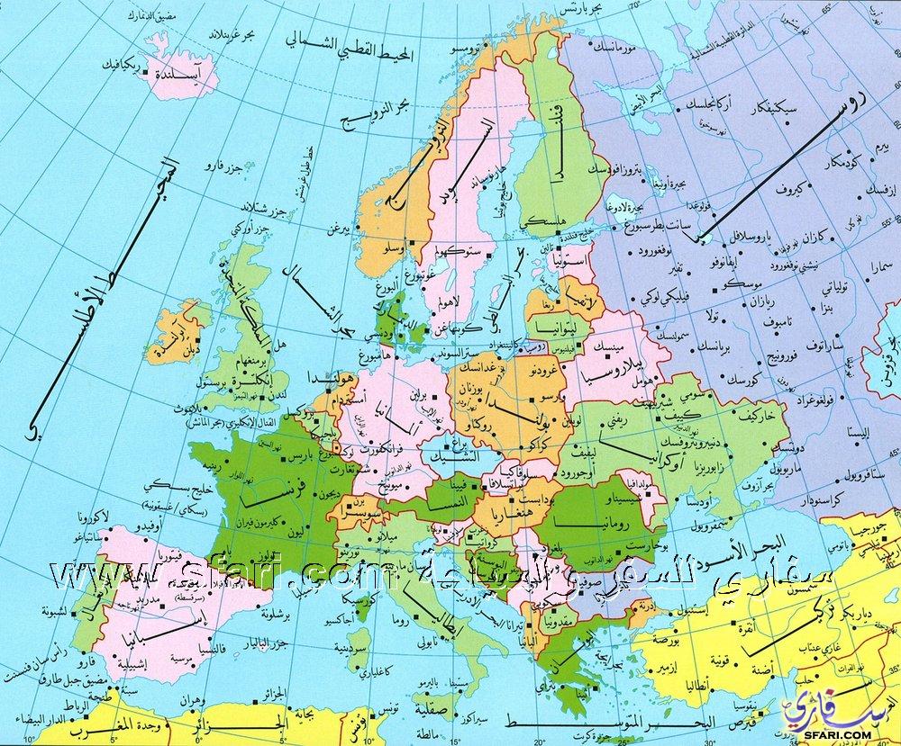 خريطة اوروبا.